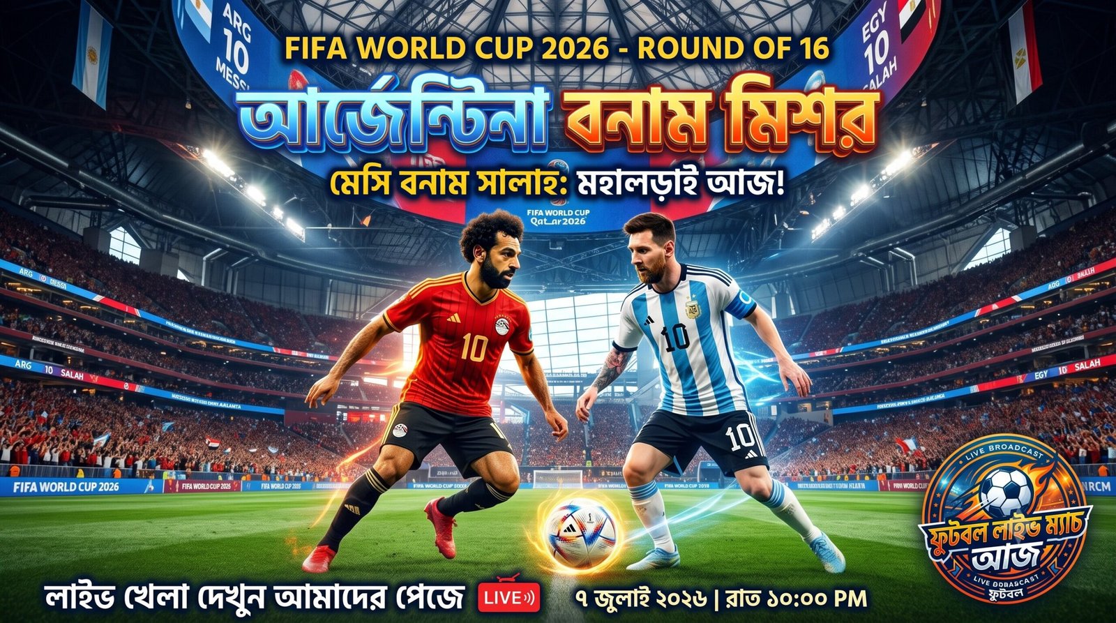 Argentina vs egypt live match